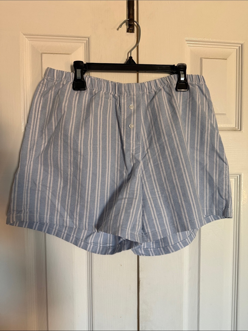 NWOT Brandy Melville Blue White Striped 100% Cotton Boxer Shorts Fit Like Medium